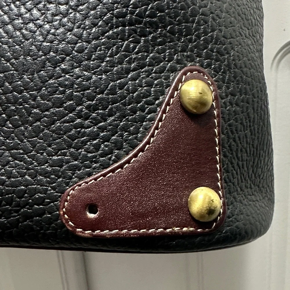 Dooney & Bourke Black Leather Bag with Red Logo